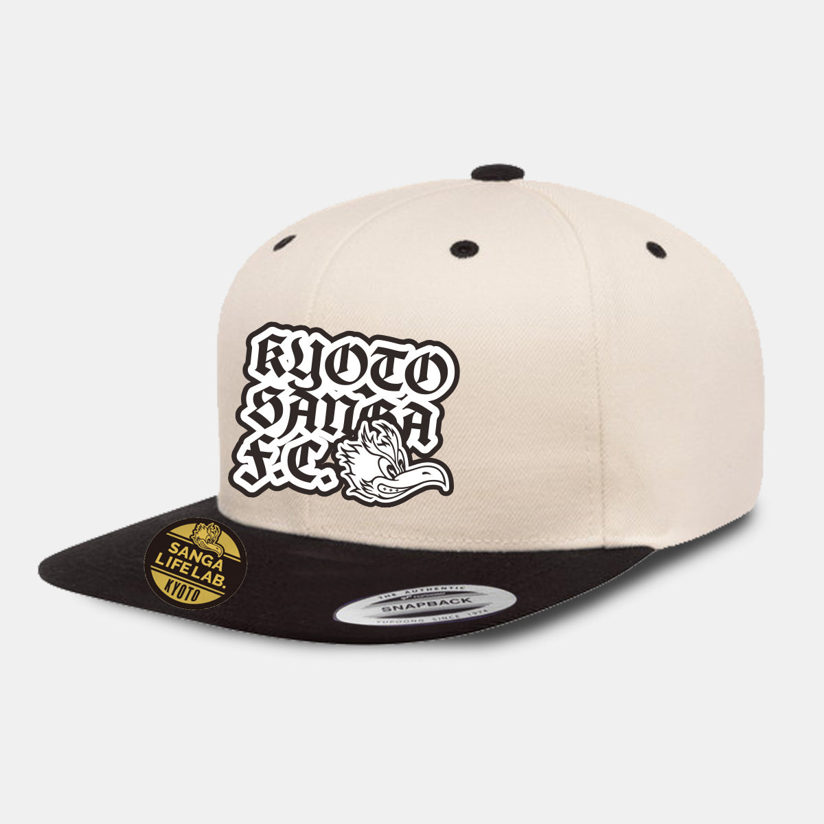 オリジナルシール付きエンブロイダリーフラットキャップ